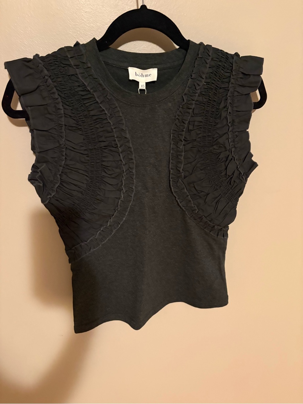 bohme Black Ruffle Sleeveless Bolero Top - Picture 6 of 9